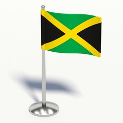 Jamaica small Flag. 3d illustration on a white background.