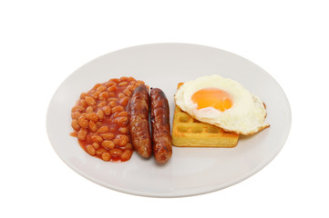 Sausage beans and egg