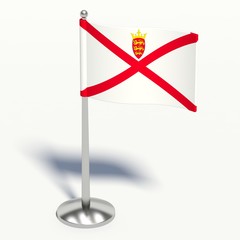 Jersey small Flag. 3d illustration on a white background.