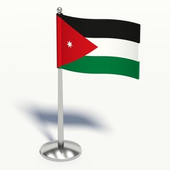 Jordan small Flag. 3d illustration on a white background.