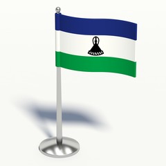 lesotho small Flag. 3d illustration on a white background.