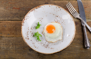 Fried egg for healthy traditional breakfast.