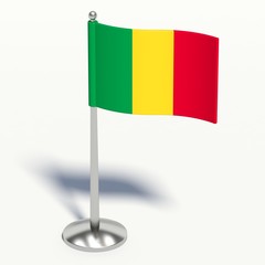 mali small Flag. 3d illustration on a white background.