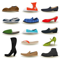 Shoes, Boots, Sneakers And Footwear Set