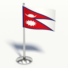 Nepal small Flag. 3d illustration on a white background.