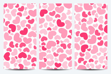 Set of vector flyers. Background with hearts . Flyer, web, banner, card, vip, certificate, gift, voucher. Modern business stylish design