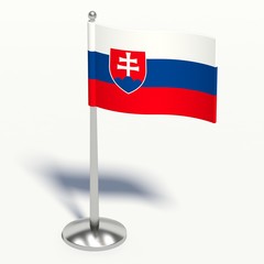 Slovakia small Flag. 3d illustration on a white background.