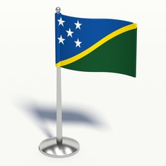 Solomon Islands small Flag. 3d illustration on a white background.