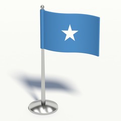 somalia small Flag. 3d illustration on a white background.