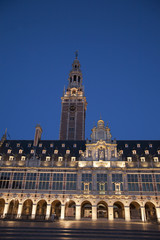 Fototapeta na wymiar University Library of Leuven at Night
