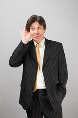 businessman eavesdropping