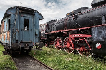 Plakat old railway wagon