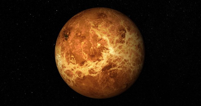 Retimed "matrix" style flyby of Venus. 10 second close-pass segment. Reversible. Data: JPL/USGS Astrogeology.