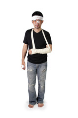 Fototapeta premium Standing accident victim full length