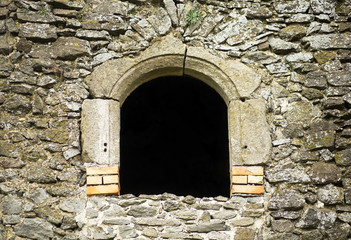 Ruin window with copy space