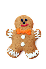 Gingerbread man isolated on white background