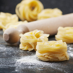 Sardinian traditional pasta malloreddus with sausage