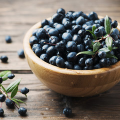Myrtle berry on the wooden table