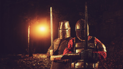 Squad of two medieval knights