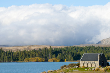 Fototapeta premium Good Shepherd Church - Lake Tekapo - New Zealand