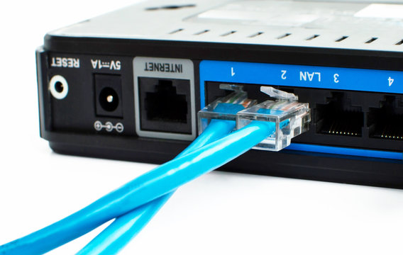 Two ethernet crossover cables  is connected to the router