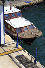 Fototapeta na wymiar Small wooden boats in Bosphorus, Istanbul,Turkey.