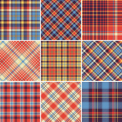 Set of seamless tartan patterns