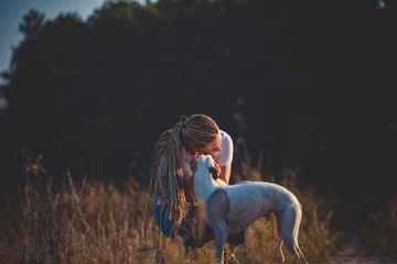 girl with your whippet dog