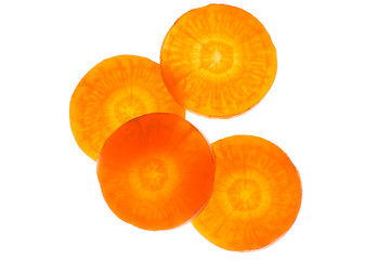 Vier Karottenscheiben