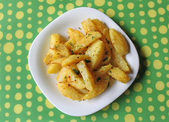 Crispy fried potato on a plate
