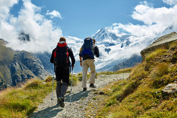 hikers in the mountains