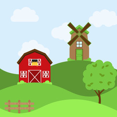 Obraz na płótnie Canvas Vector Farm Themed Background