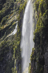 Incredible Stirling Falls with double rainbow, Milford Sound, Fi