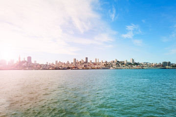 View on San Francisco from the bay waters