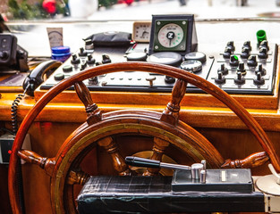 Ancient ship steering wheel.