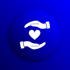 Hands holding heart icon