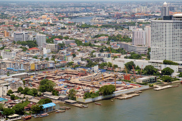 Fototapeta premium Bangkok city / View of Bangkok city near Chao Phraya river, Thailand.