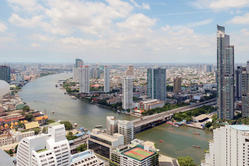 Fototapeta na wymiar Bangkok city / View of Bangkok city near Chao Phraya river, Thailand.
