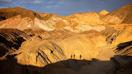 Tourists Shadows at Artists Palette in Death Valley National Par