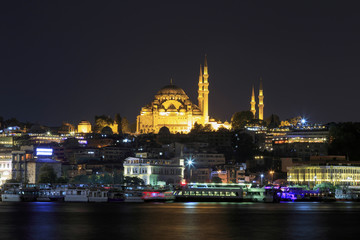 Fototapeta na wymiar Rustem pasha mosque at night,Istanbul,Turkey.