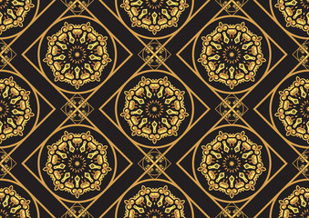 A gold seamlessl pattern for the card or invitation with Islam,