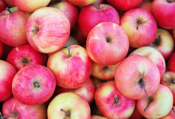 Background with fresh delicious juicy red apples