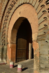 Fototapeta premium Bab Agnaou, Marrakech, Morocco, Africa. The most ornately decorated city gate of the city one of 19.
