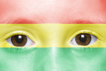 human's face with bolivian flag