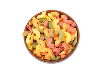 Wholegrain italian pasta in bowl