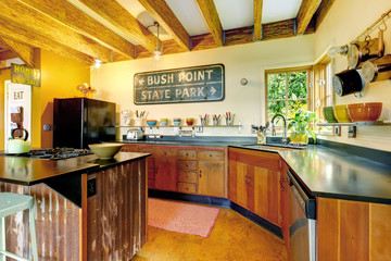 Vintage style kitchen with creative interior.