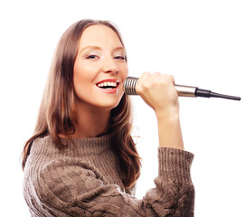 Happy singing girl