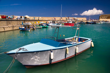 Fishing boat in the port of Heraklion. Crete