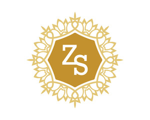 ZS initial royal letter logo