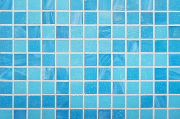 Blue mosaic wall background texture